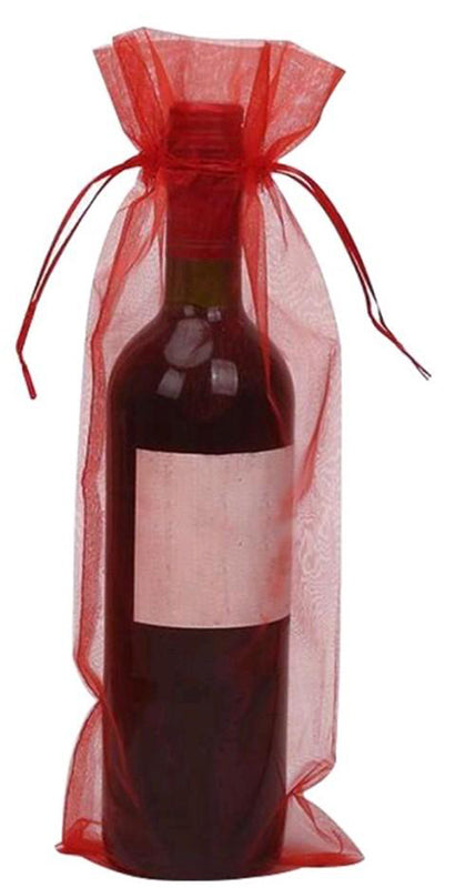 Gift Wrap - Burgundy Mesh Wine bag